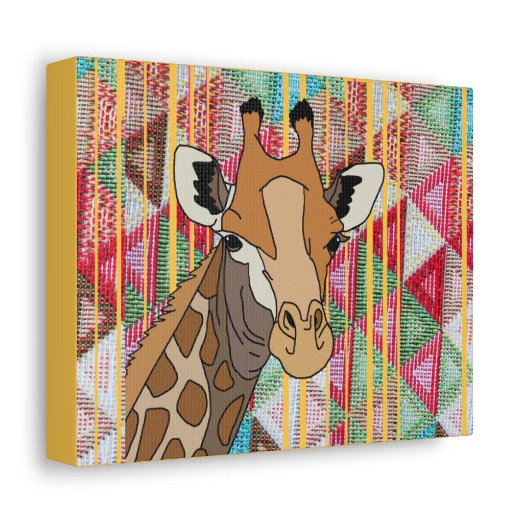 African Giraffe Yellow Canvas Print.