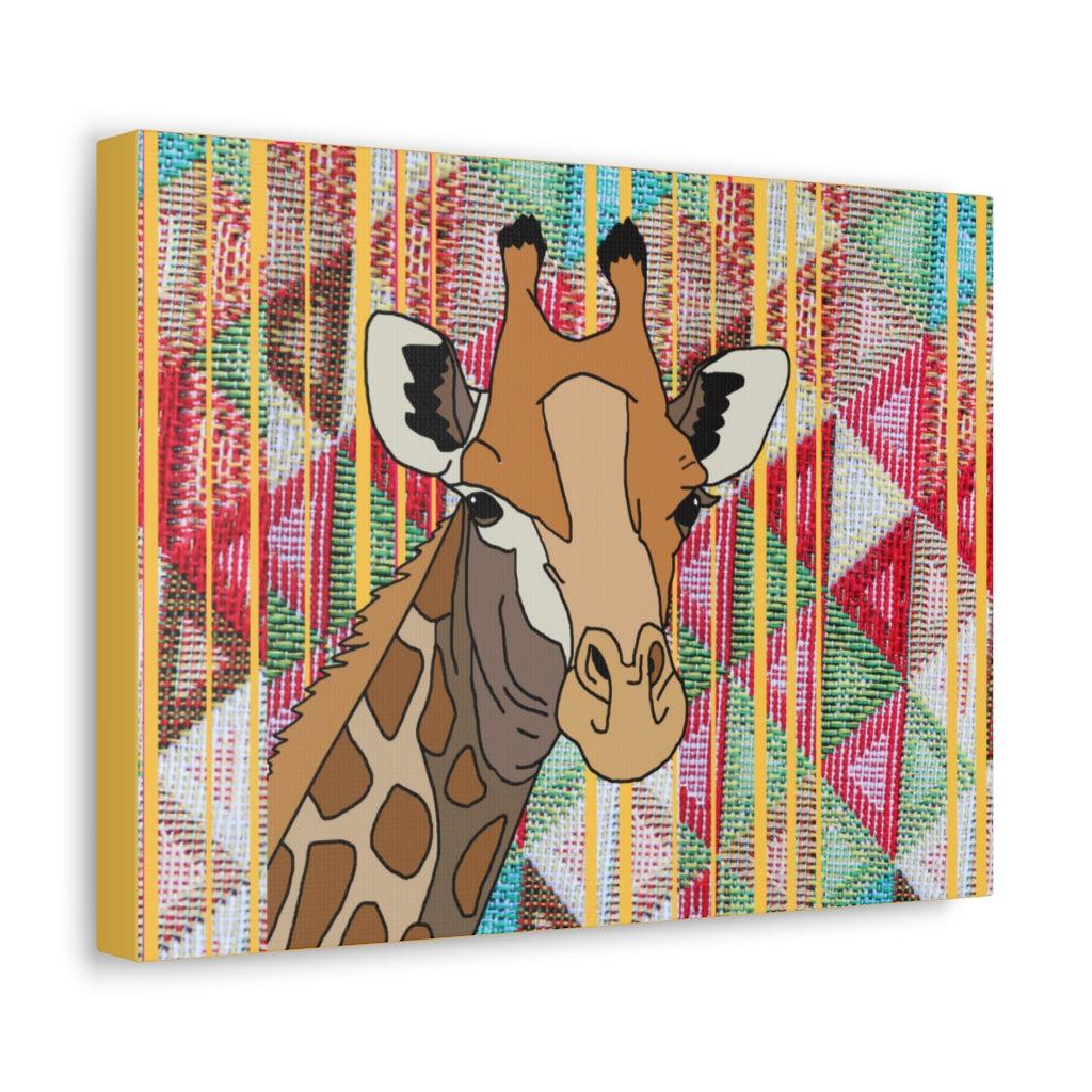 African Giraffe Yellow Canvas Print.