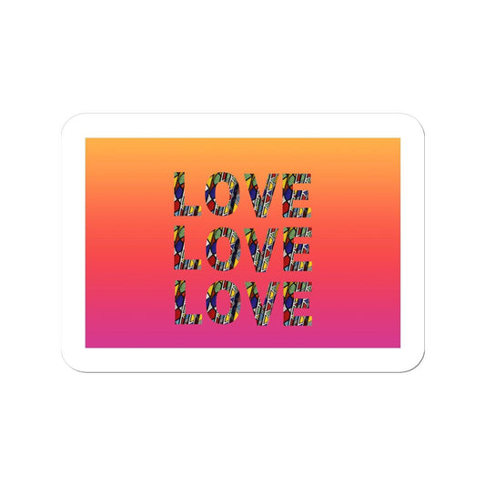 African Print Three Love Words Sticker