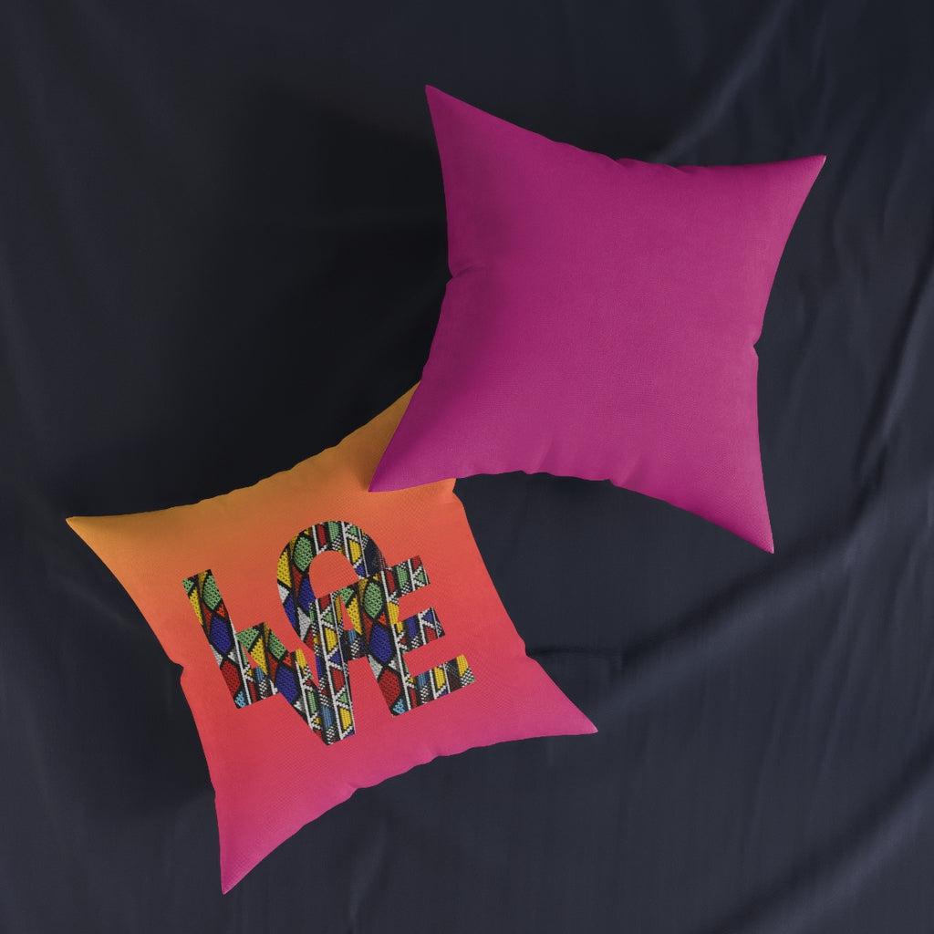 African Pattern Love Word Cushion with Insert.
