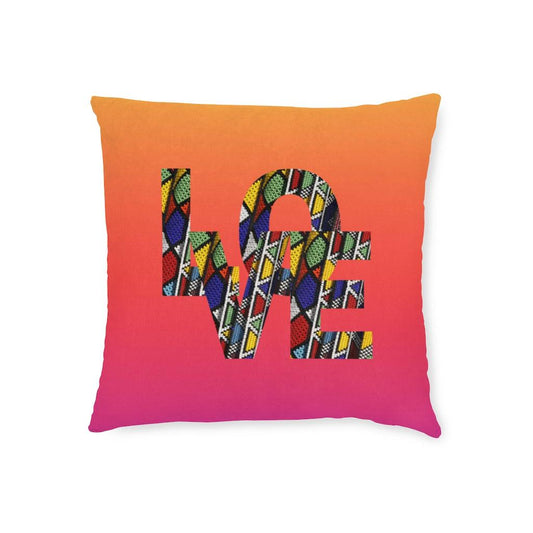 African Pattern Love Word Cushion with Insert.