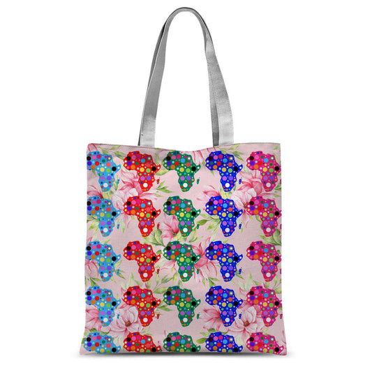 African Maps Floral Tote Bag.