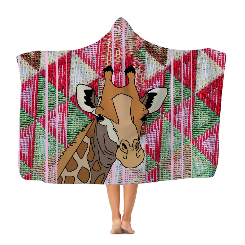 African Pattern Giraffe Hooded Blanket.