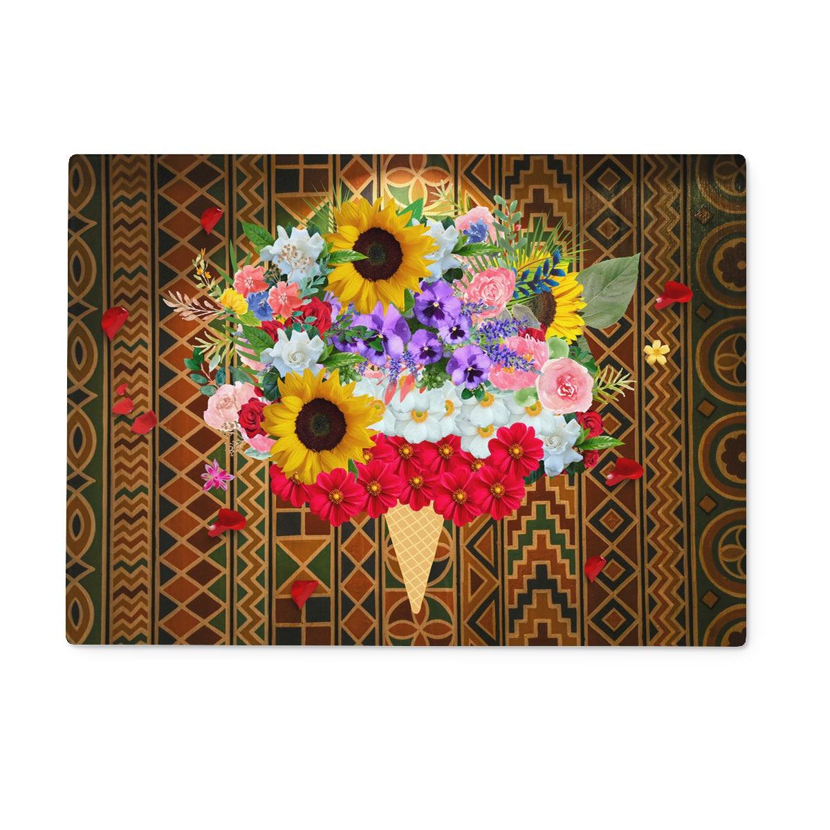 African Pattern Ice Cream Glass Chopping Board