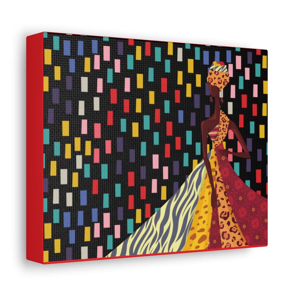 African Woman Tribal Canvas Print.