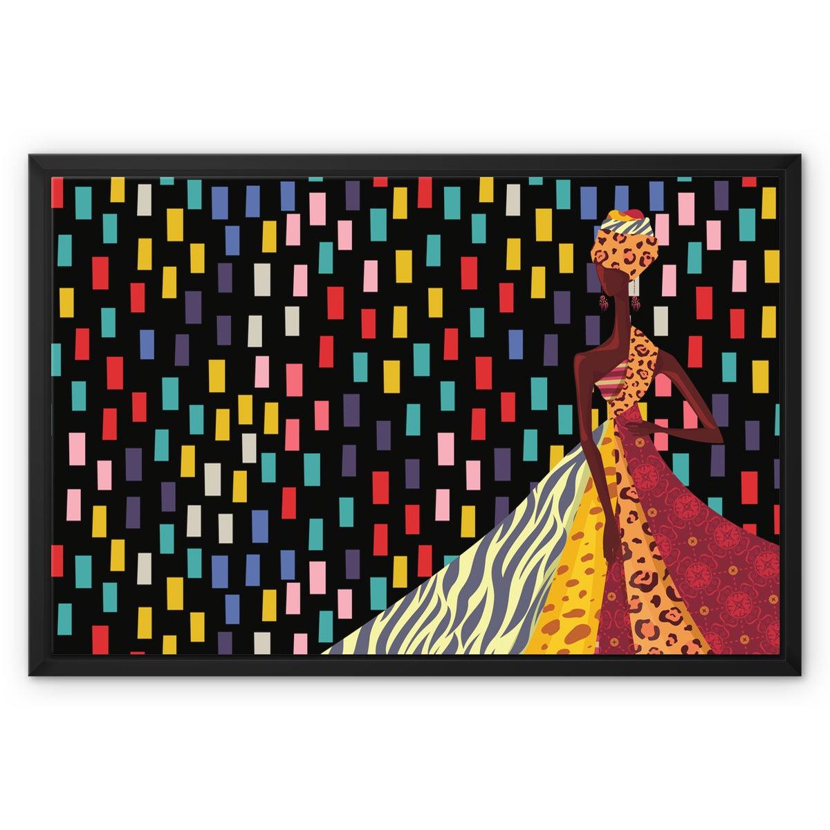 African Woman Tribal Framed Canvas.