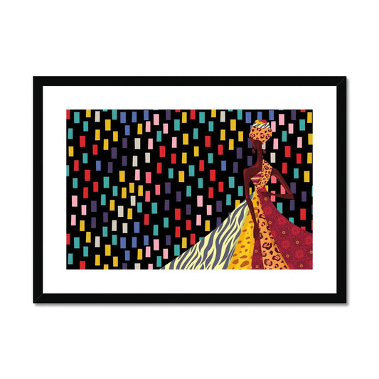 African Woman Tribal Framed & Mounted Print.