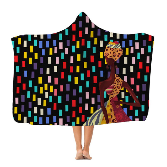 African Woman Tribal Hooded Blanket.