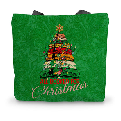 All Booked for Christmas Booklovers Canvas Tote Bag