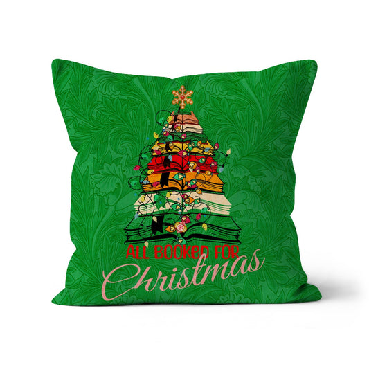 All Booked for Christmas Booklovers Cushion
