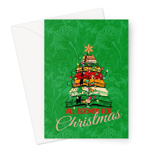 All Booked for Christmas Booklovers Greeting Card