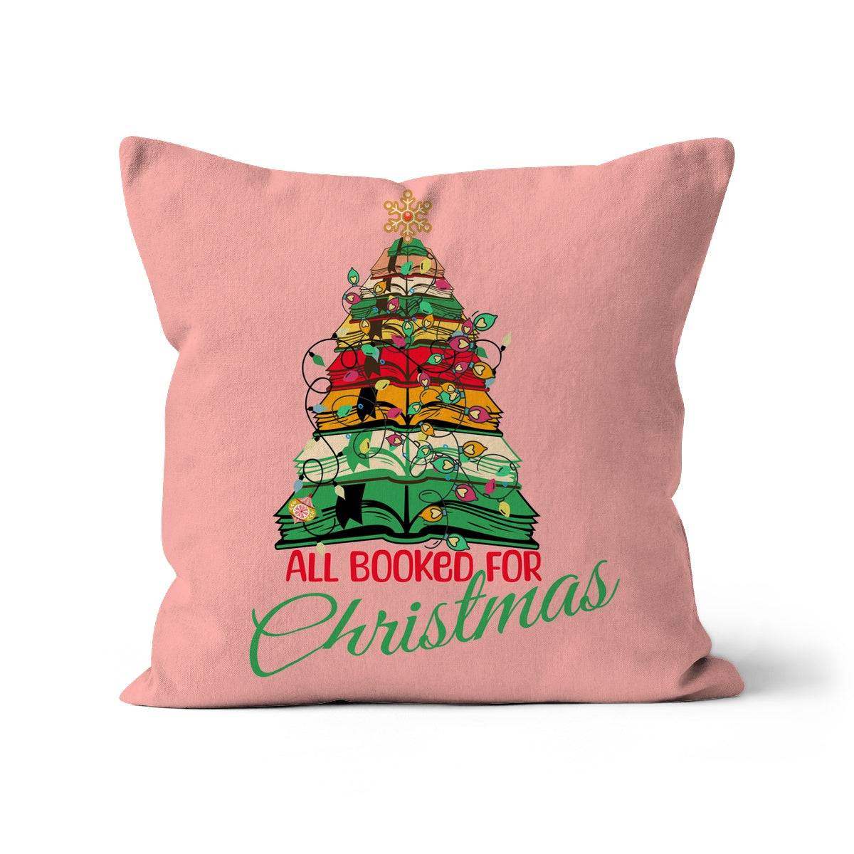 All Booked for Christmas Cushion