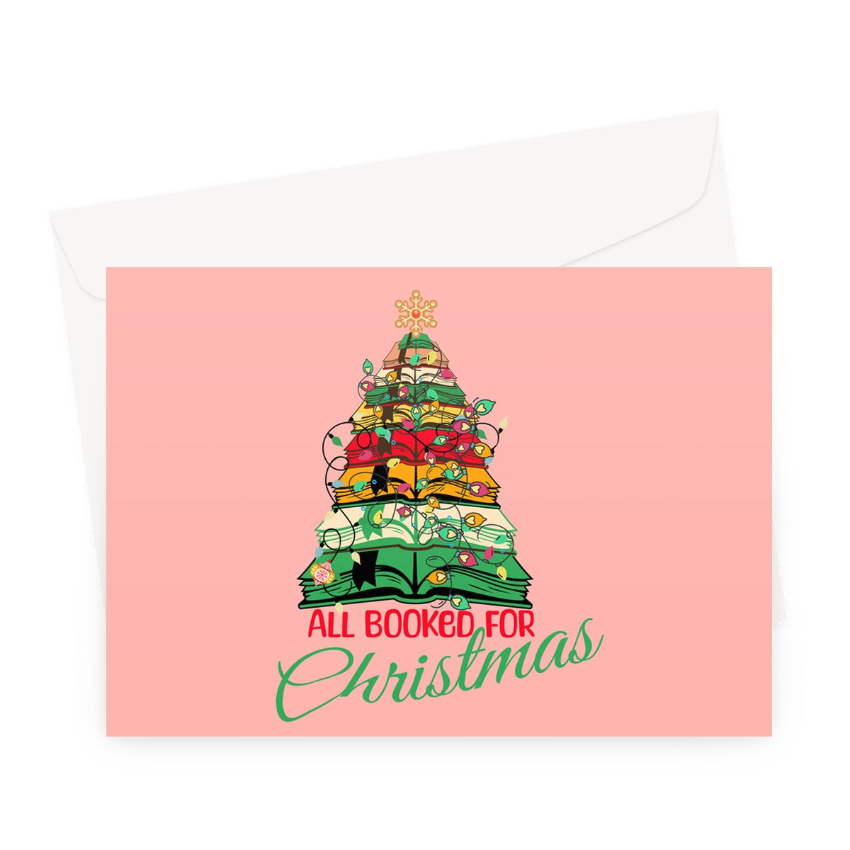 All Booked for Christmas Greeting Card