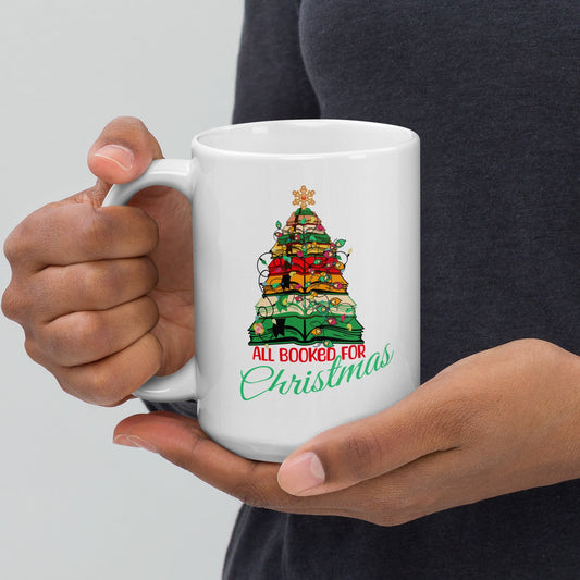 All Booked for Christmas Mug