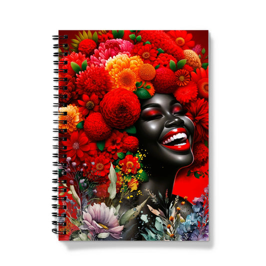 Black Girl Bloom Delight Spiral Notebook