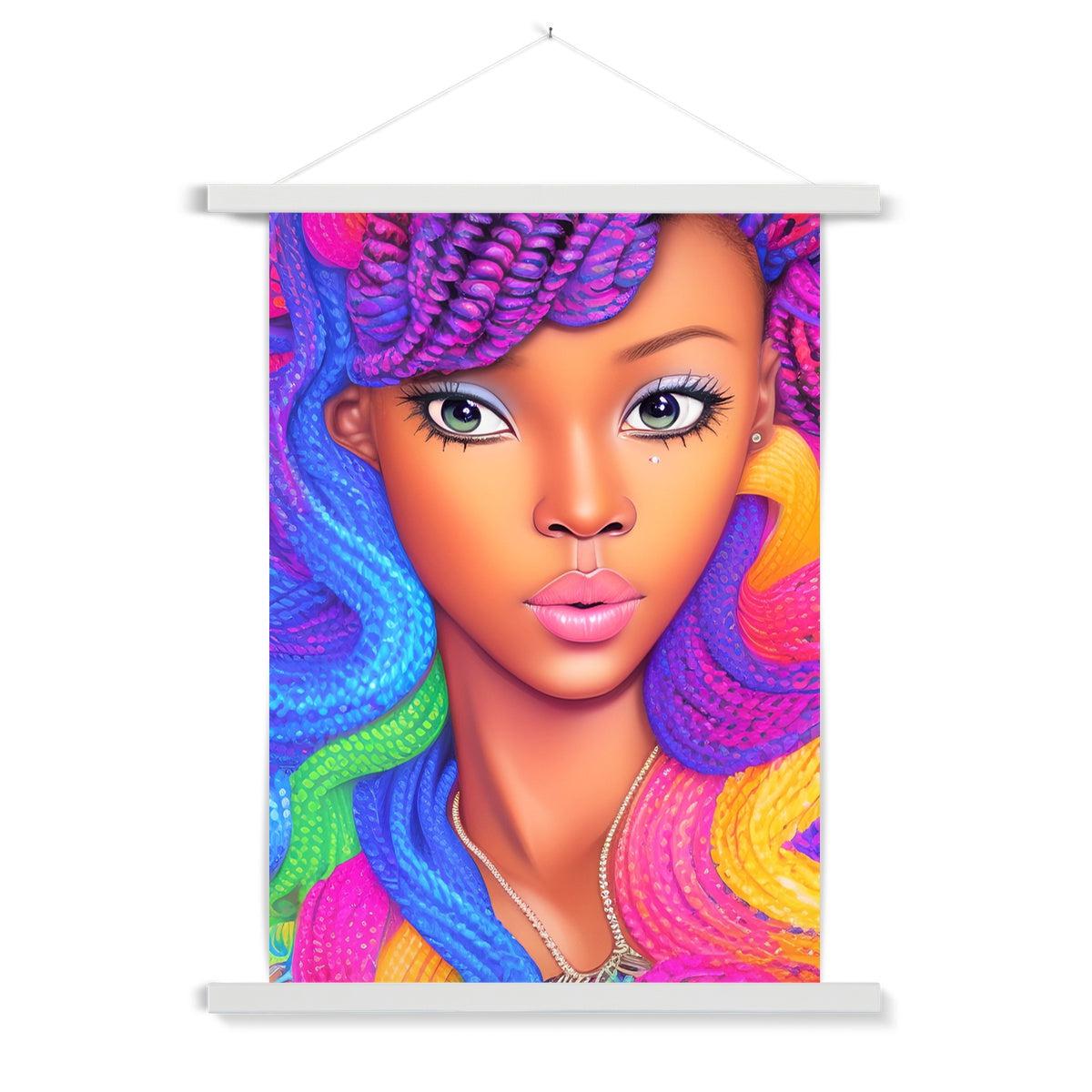 Barbie Braided Fine Art Print with Hanger