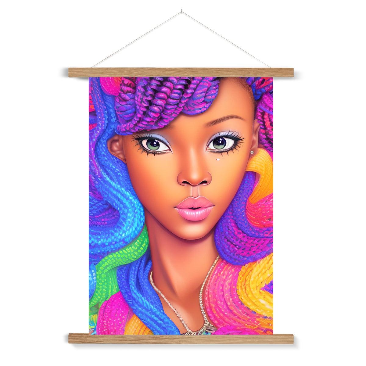 Barbie Braided Fine Art Print with Hanger