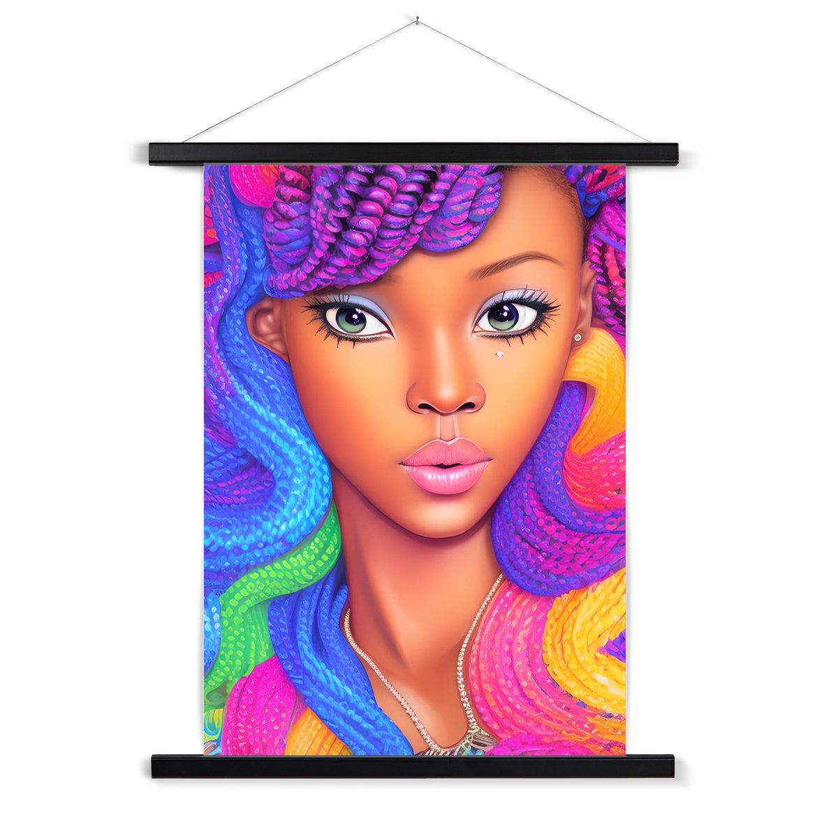 Barbie Braided Fine Art Print with Hanger