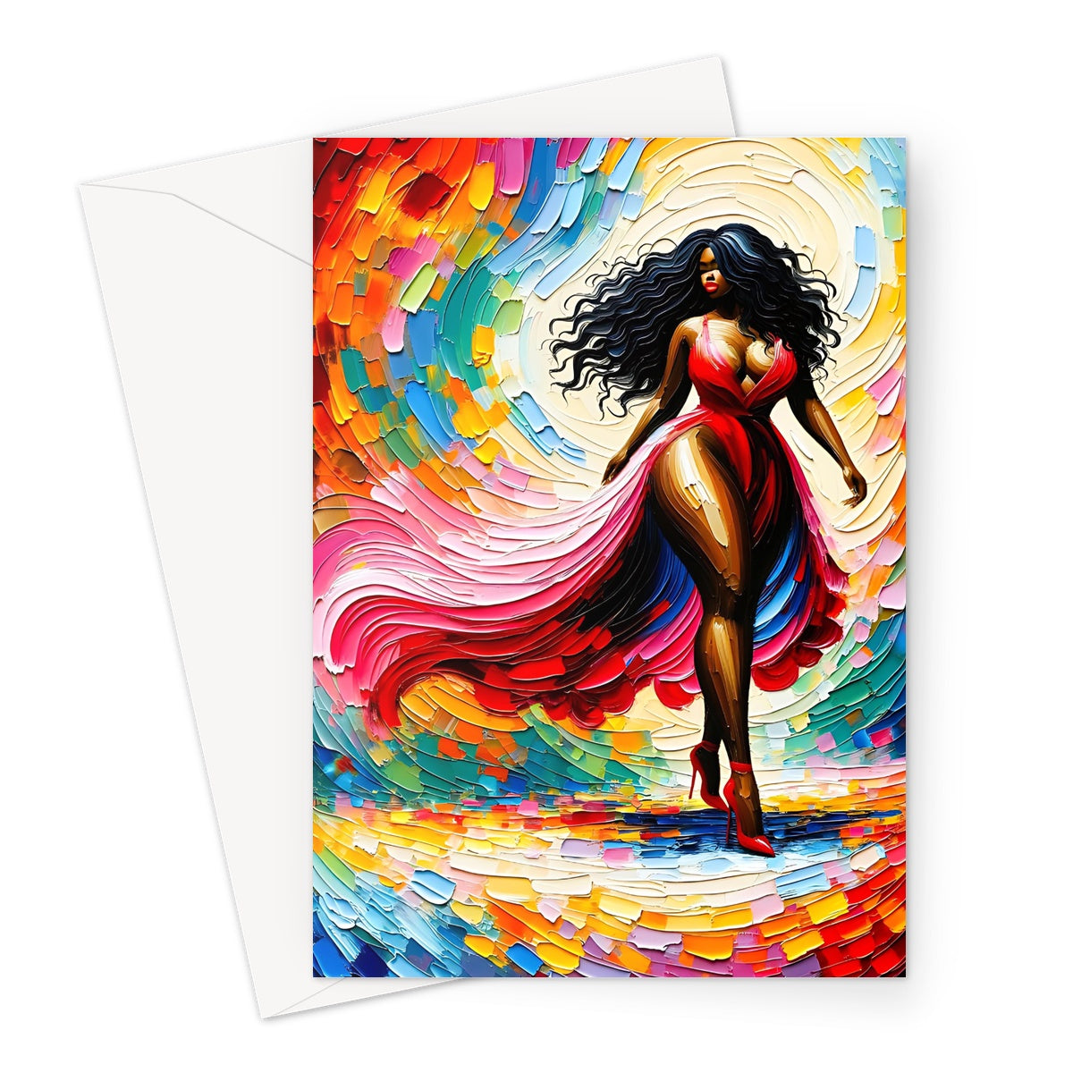 Black Woman Art Greeting Card