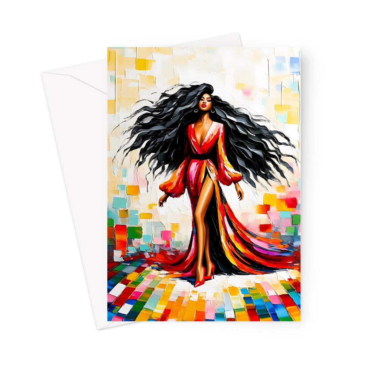 Black Woman Art Greeting Card