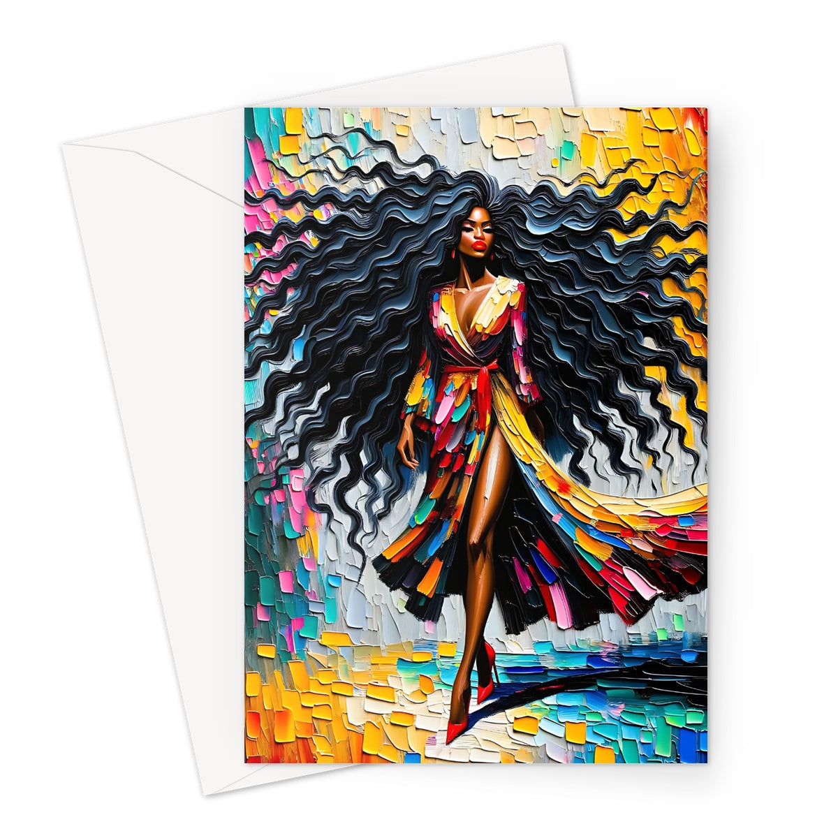 Black Woman Art Greeting Card