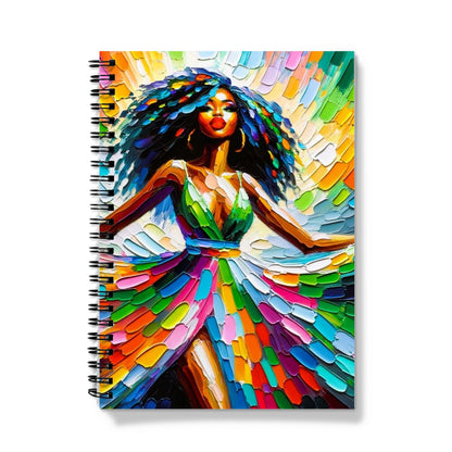 Black Woman Art Impasto Notebook