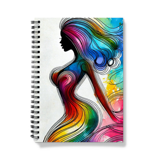 Black Women Line Art Notebook