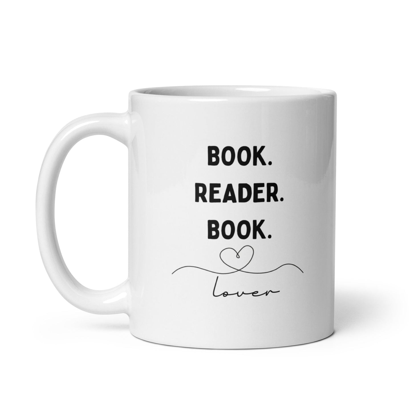 Book Reader Book Lover White Glossy Mug