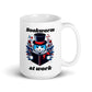 Bookworm at Work Cat White Glossy Mug