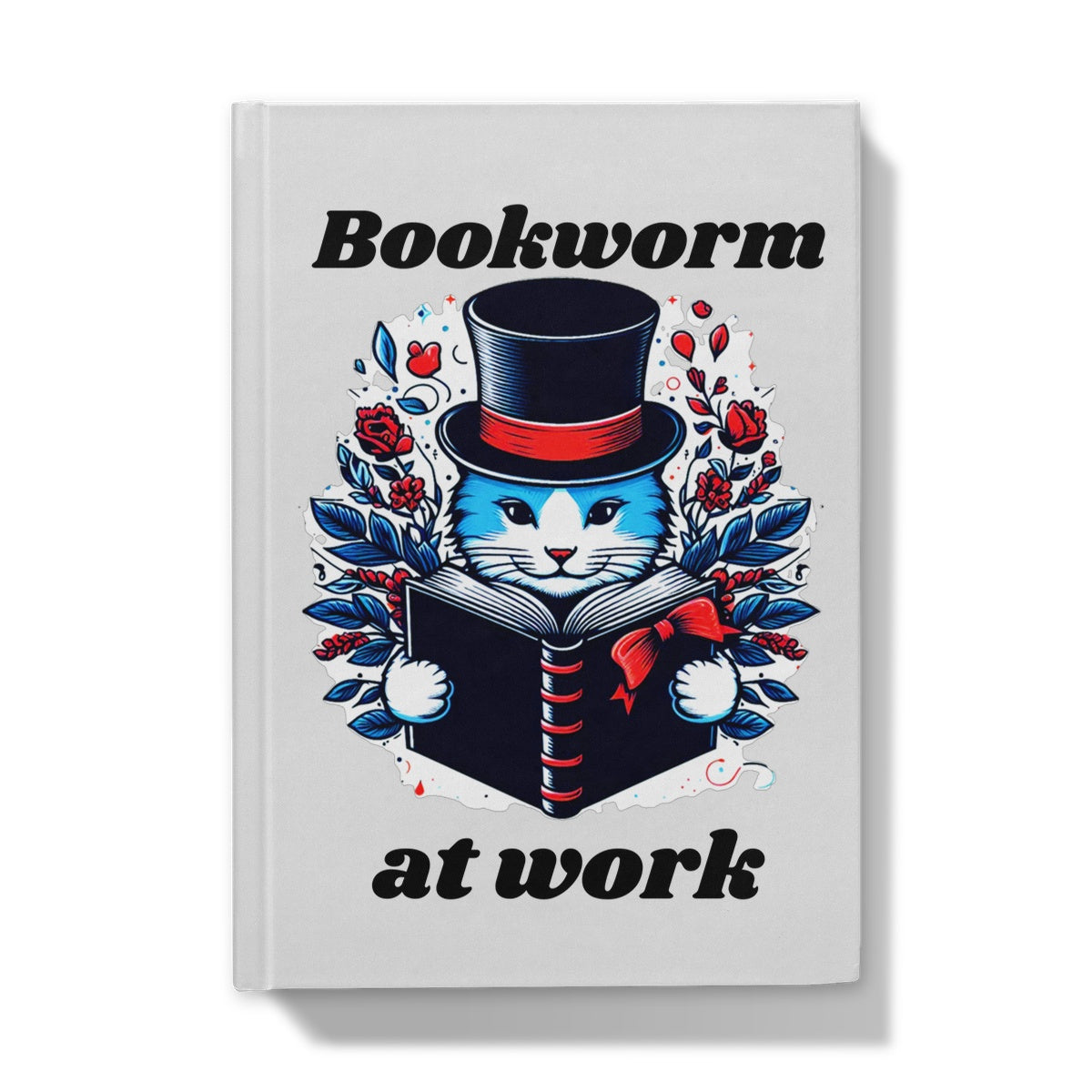 Bookworm at Work Reading Cat Hardback Journal