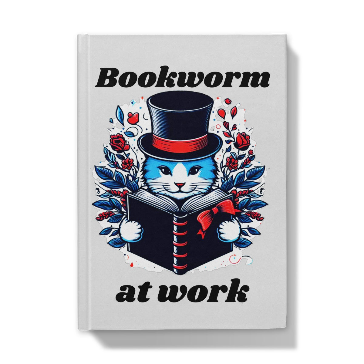 Bookworm at Work Reading Cat Hardback Journal