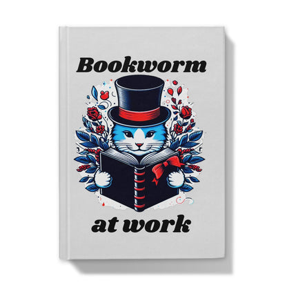 Bookworm at Work Reading Cat Hardback Journal