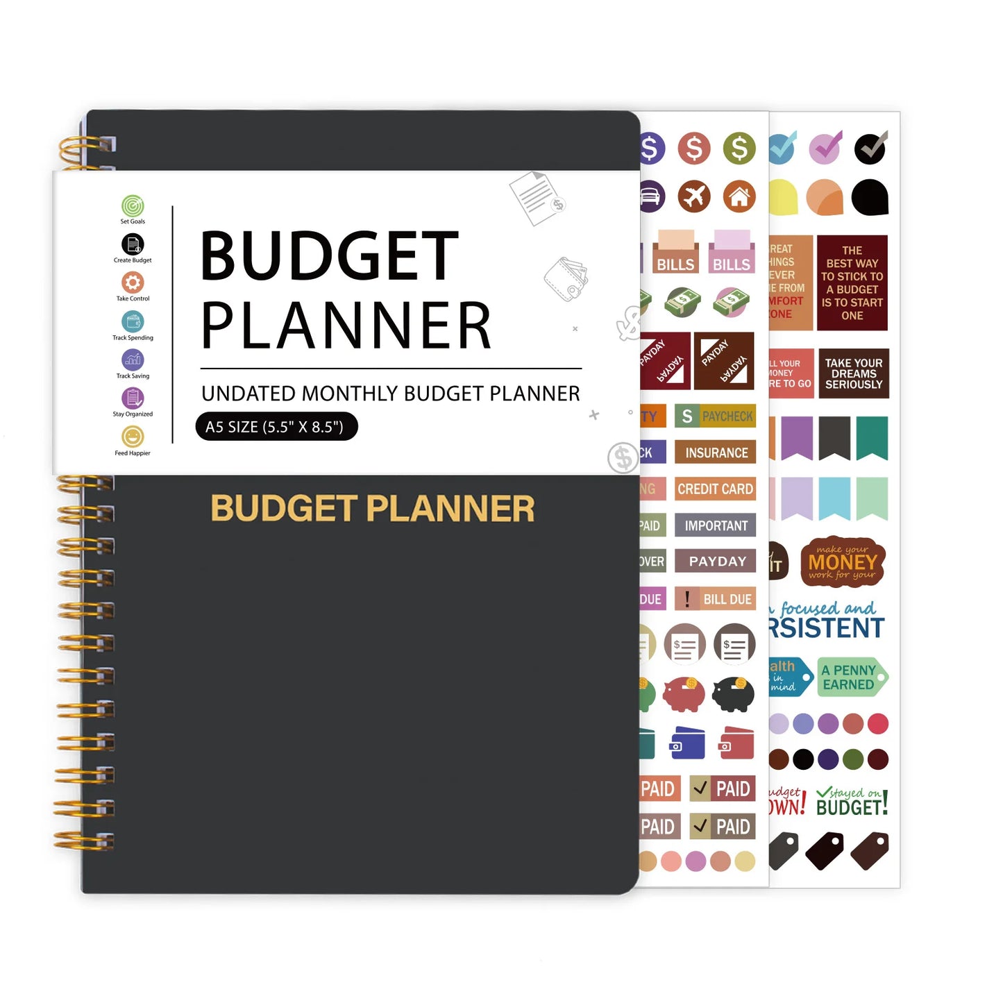 Budget Planner A5 Undated Notebook