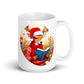 Christmas Bookworm White Glossy Mug