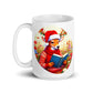 Christmas Bookworm White Glossy Mug