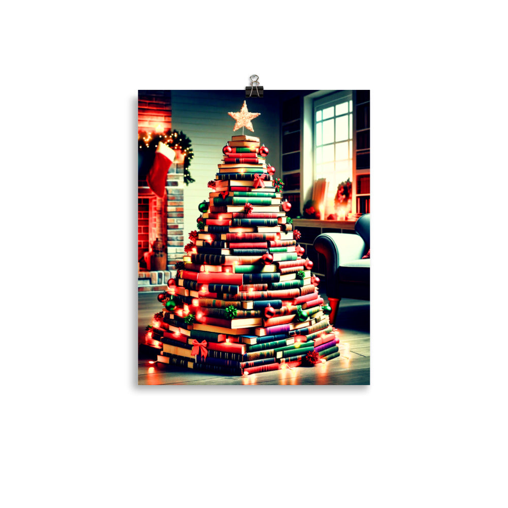 Christmas Tree Book Matte Poster
