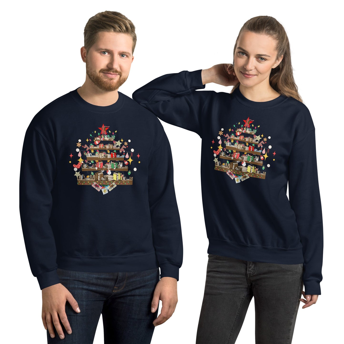 Christmas Tree Booklovers Unisex Sweatshirt