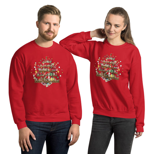 Christmas Tree Booklovers Unisex Sweatshirt