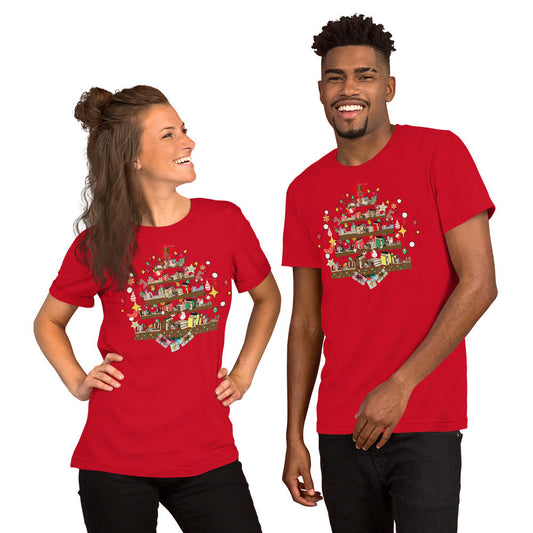 Christmas Tree Booklovers Unisex T-shirt