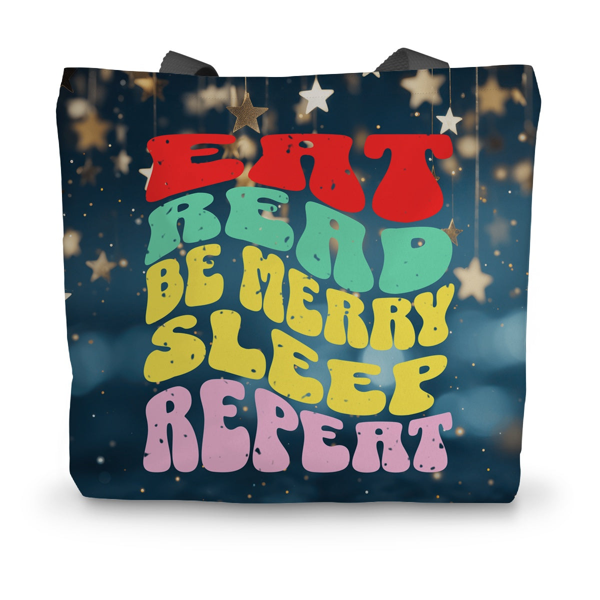 Eat Read Be Merry Repeat Canvas Tote Bag