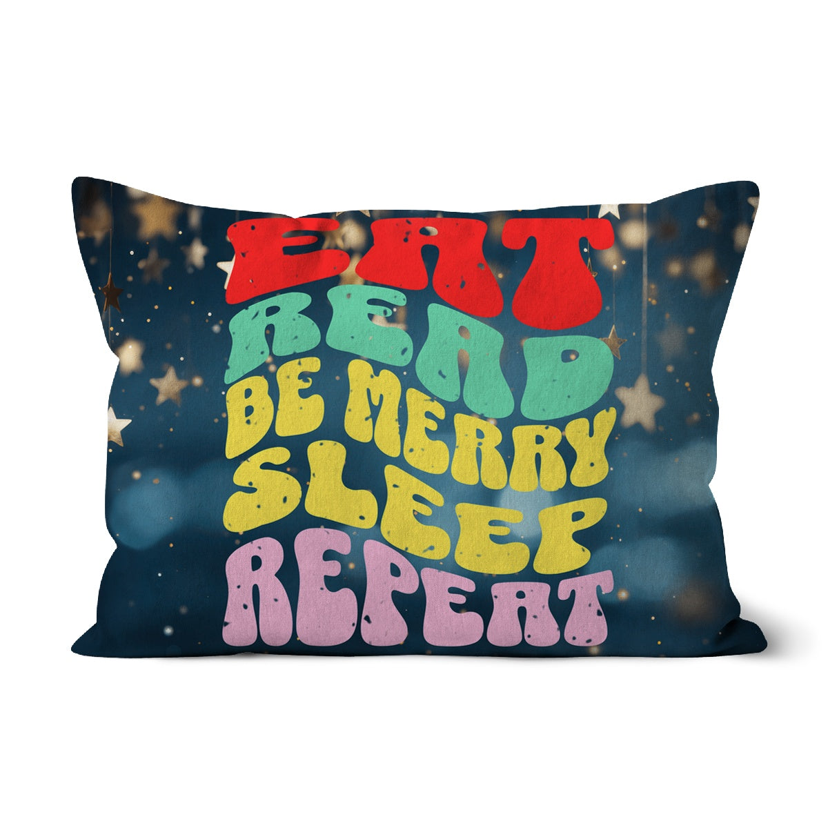 Eat Read Be Merry Repeat Cushion