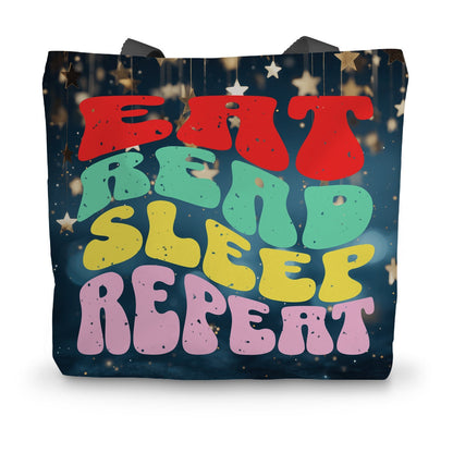 Eat Read Sleep Repeat Canvas Tote Bag