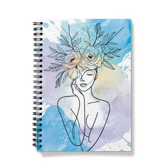 Fempreneur Line art Spiral Notebook