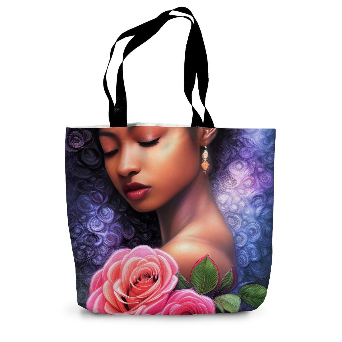 Goddess Floral Canvas Tote Bag