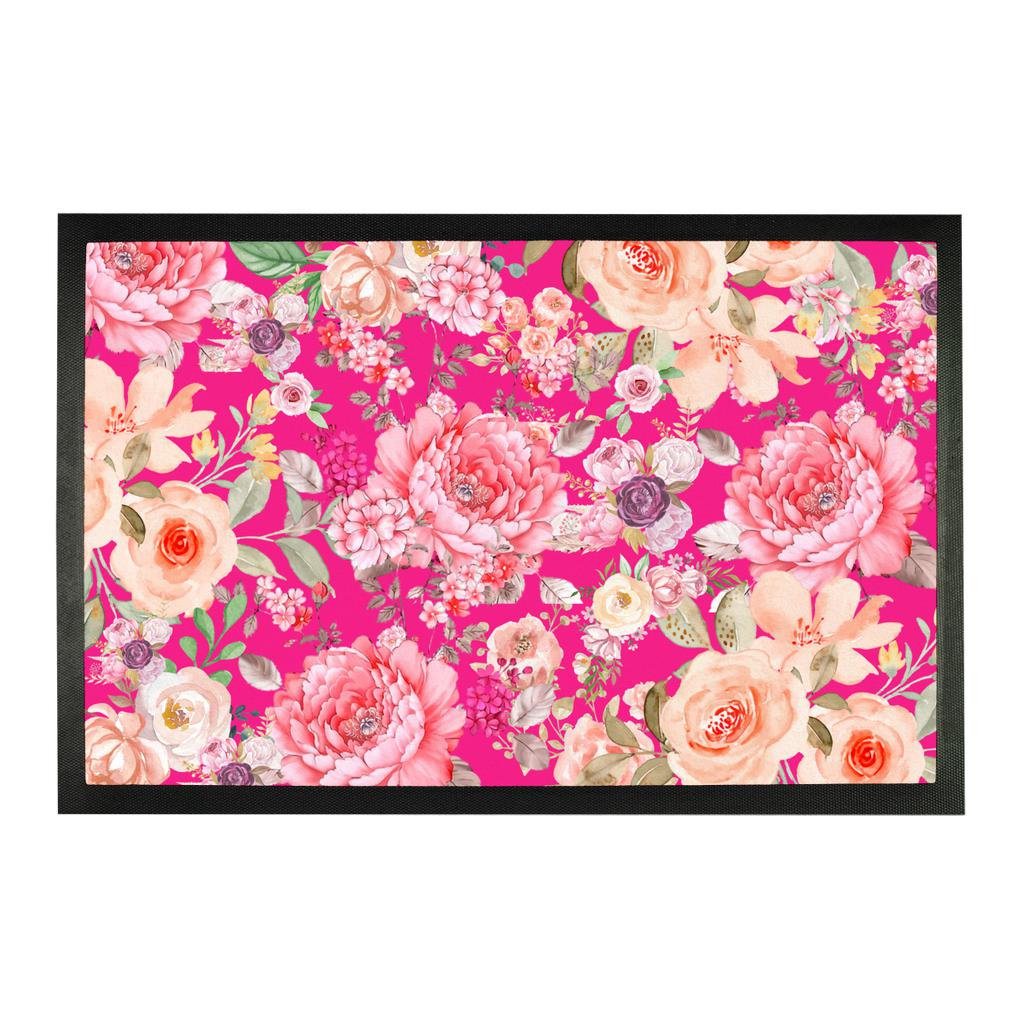 Hot Pink Floral Door Mat.