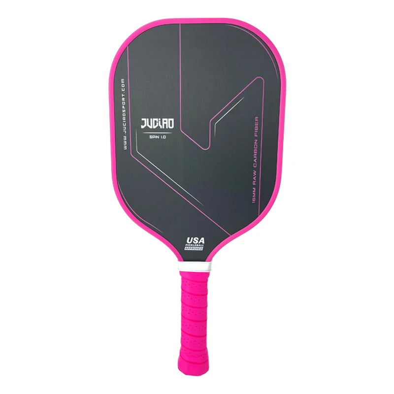 JUCIAO SPIN 1.0 Pickleball Paddle Thermoformed Unibody T700 Raw Carbon Fiber USAPA Approved