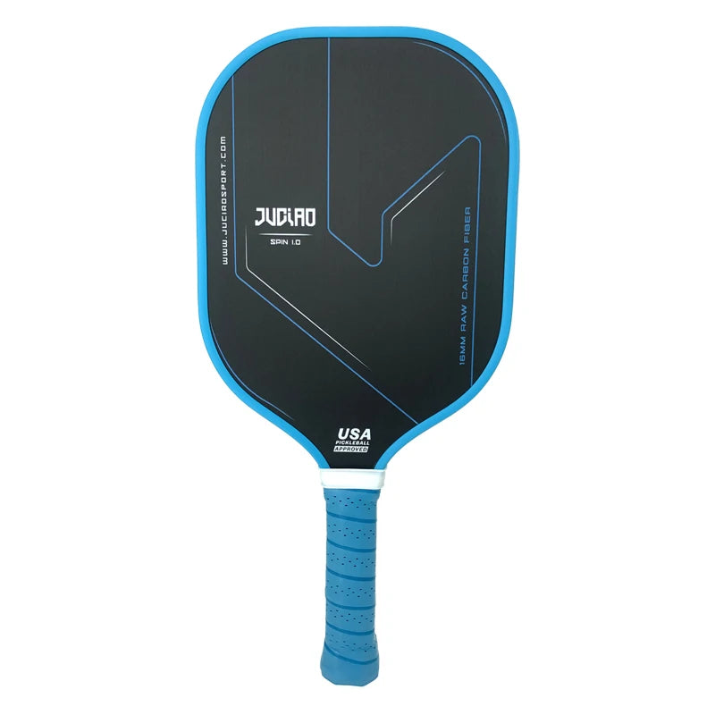 JUCIAO SPIN 1.0 Pickleball Paddle Thermoformed Unibody T700 Raw Carbon Fiber USAPA Approved