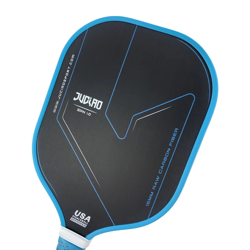 JUCIAO SPIN 1.0 Pickleball Paddle Thermoformed Unibody T700 Raw Carbon Fiber USAPA Approved