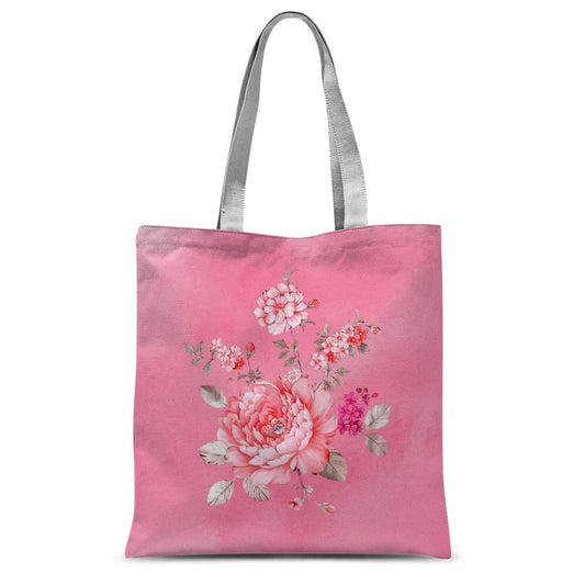 Light Shade of Pink Floral Tote Bag.