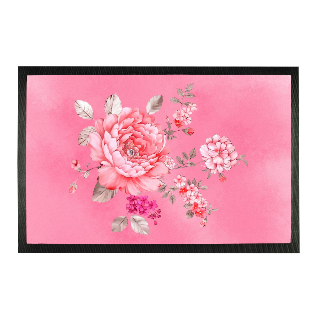 Light shade of pink floral Sublimation Doormat